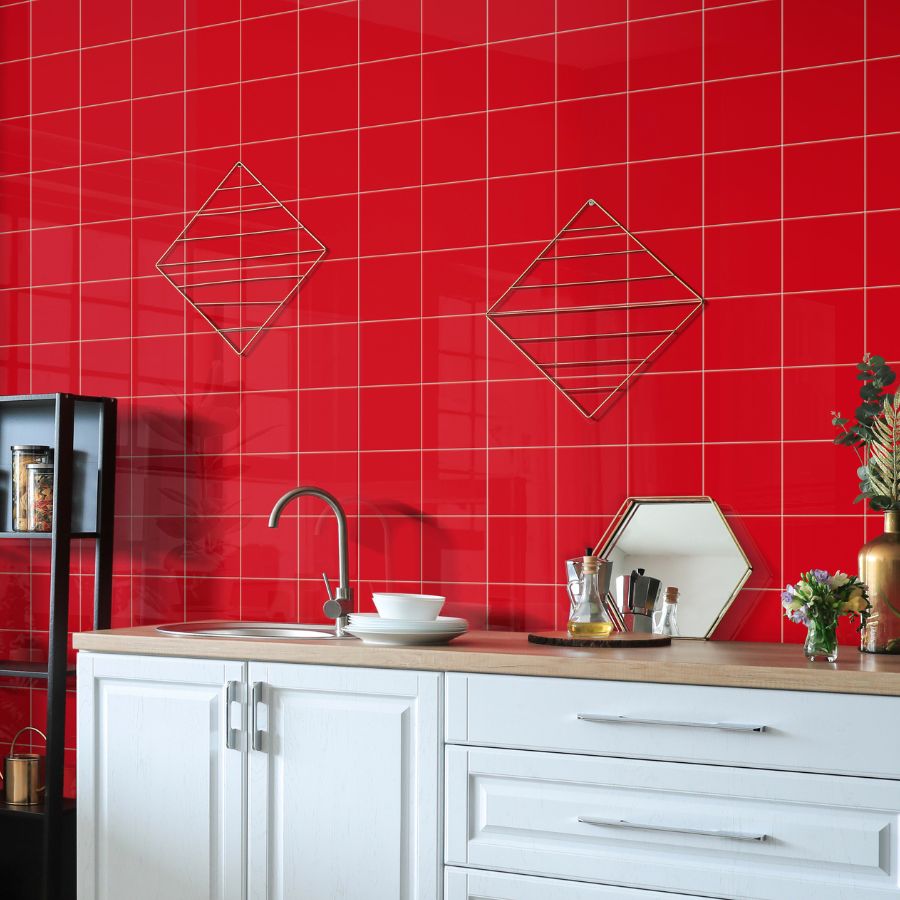 Azulejo Liso 15x15 | Vermelho 180 Brilhante