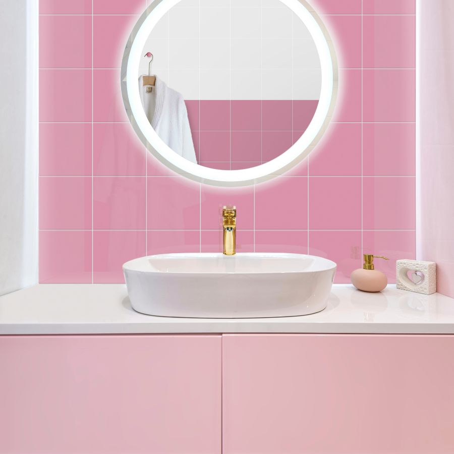Carrelage Mural Lisse 15x15 | Rose 380 Brillant