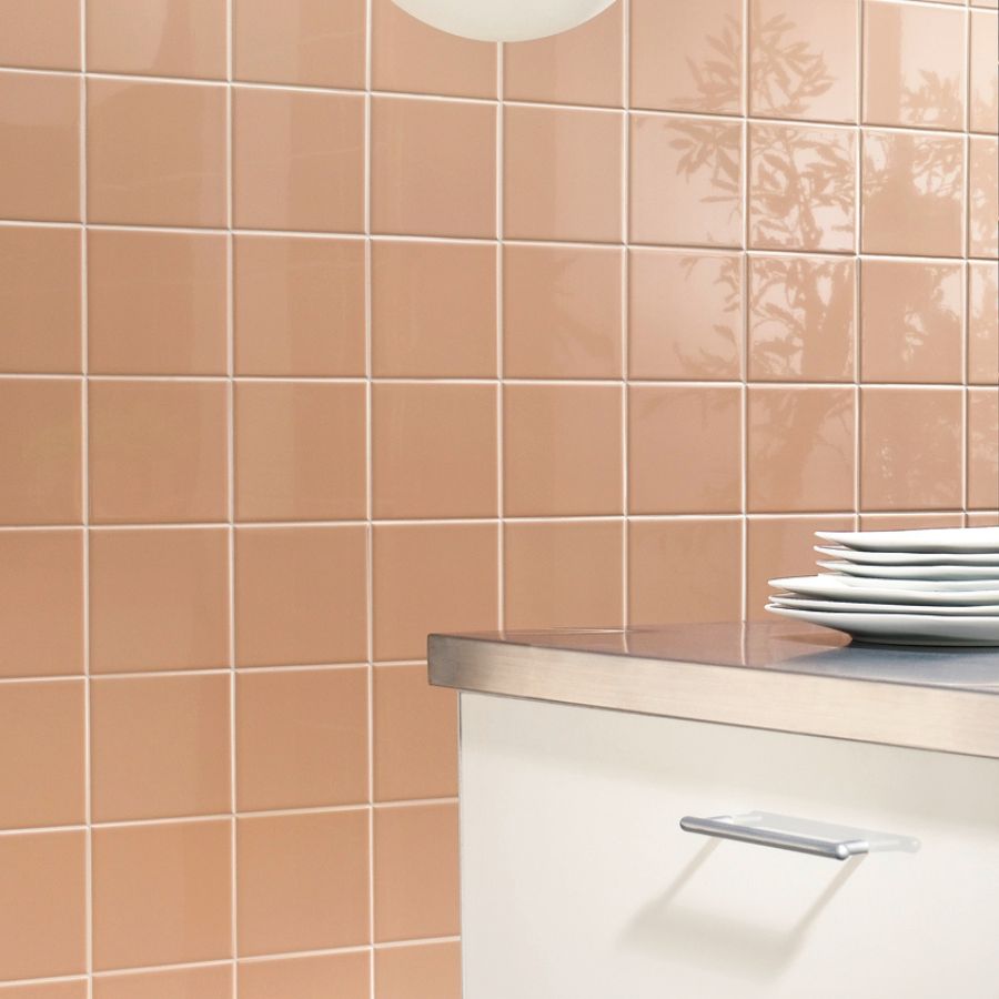 Plain Wall Tile 15x15 | Pink 390 Glossy