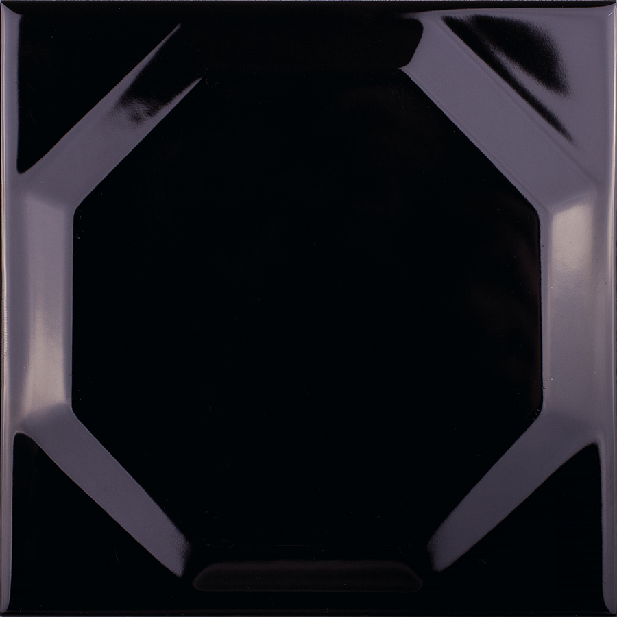 Azulejo Octagon 15x15 | Preto 150 Brilhante