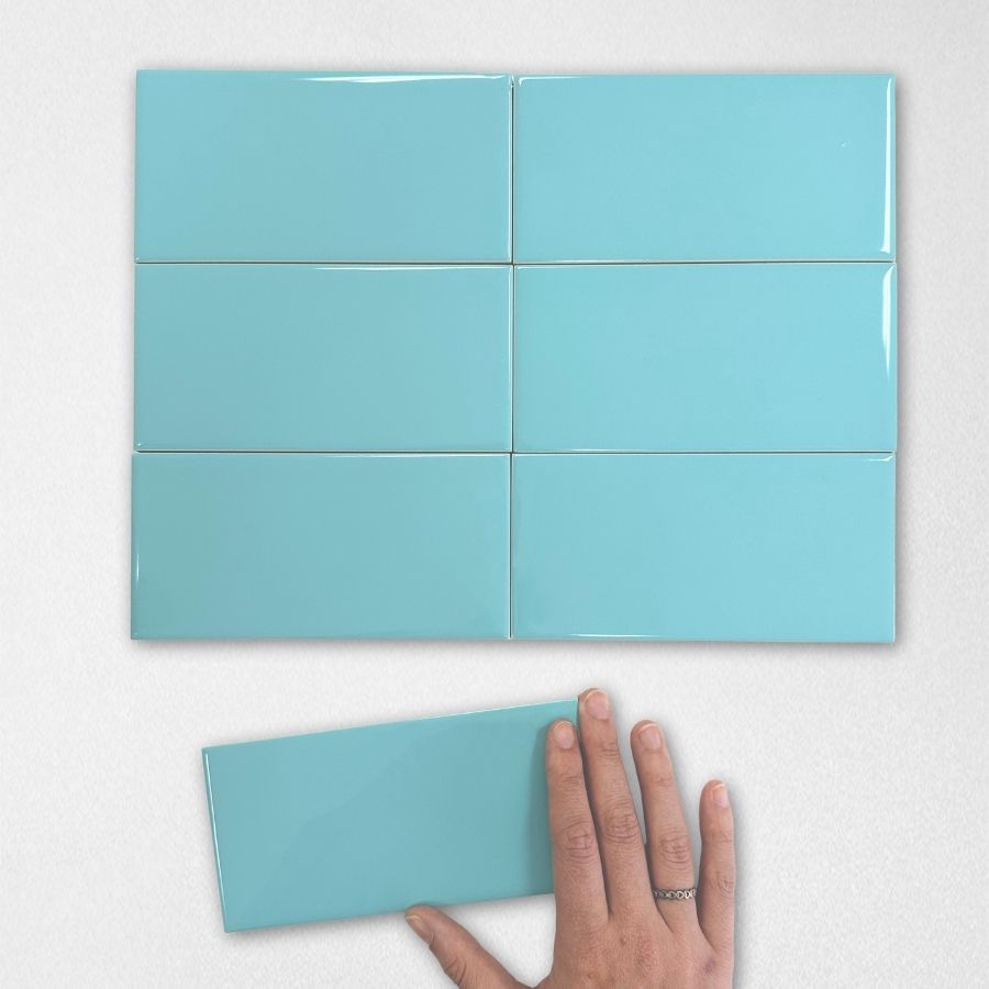 Plain Wall Tile 7,5x15 | Tiffany Blue 1740 Glossy
