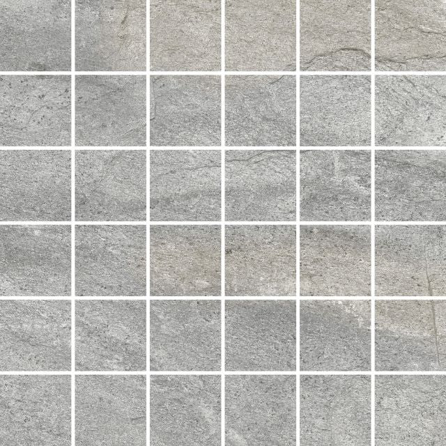 Pavimento em cerâmica da Certeca - Coleção Stone Mosaico 30x30 em cor Cinza
