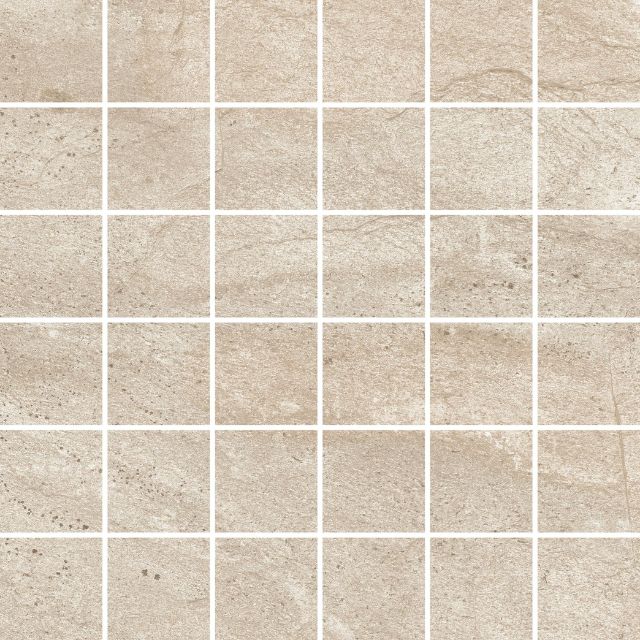 Pavimento em cerâmica da Certeca - Coleção Stone Mosaico 30x30 em cor Creme
