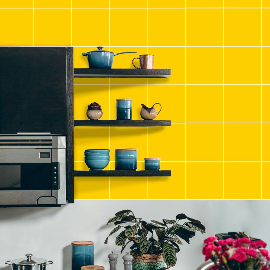 Plain Wall Tile 20x20 | Yellow 221 Matt