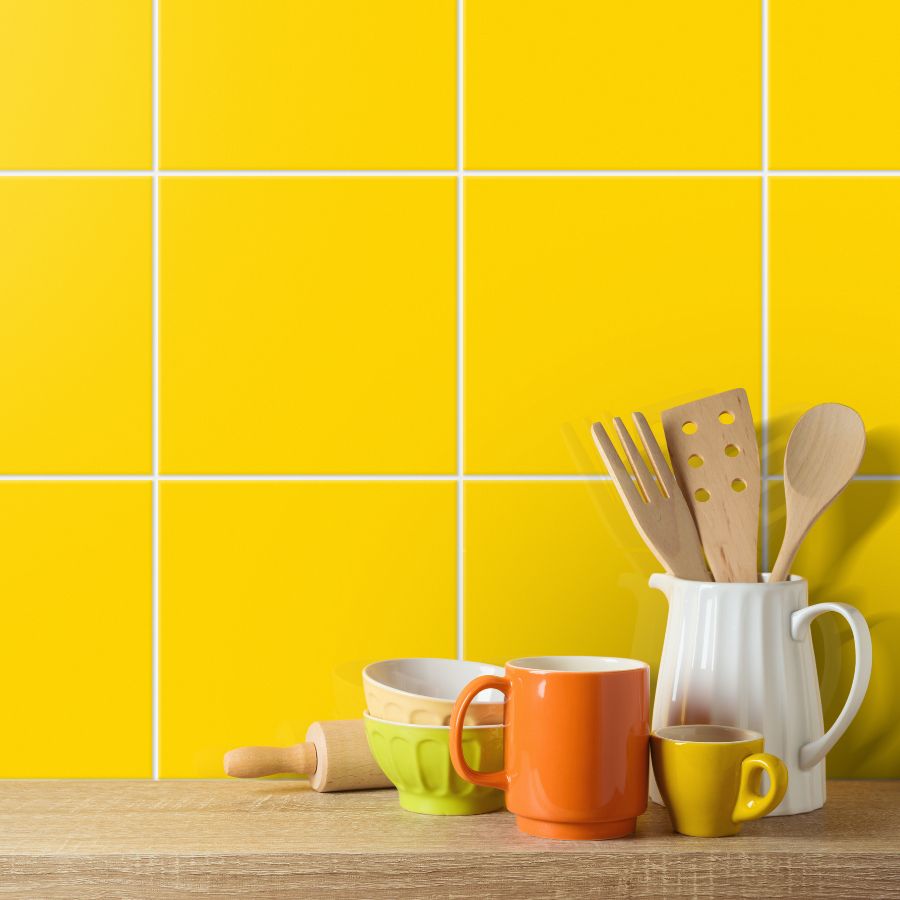 Carrelage Mural Lisse 20x20 | Jaune 220 Brillant