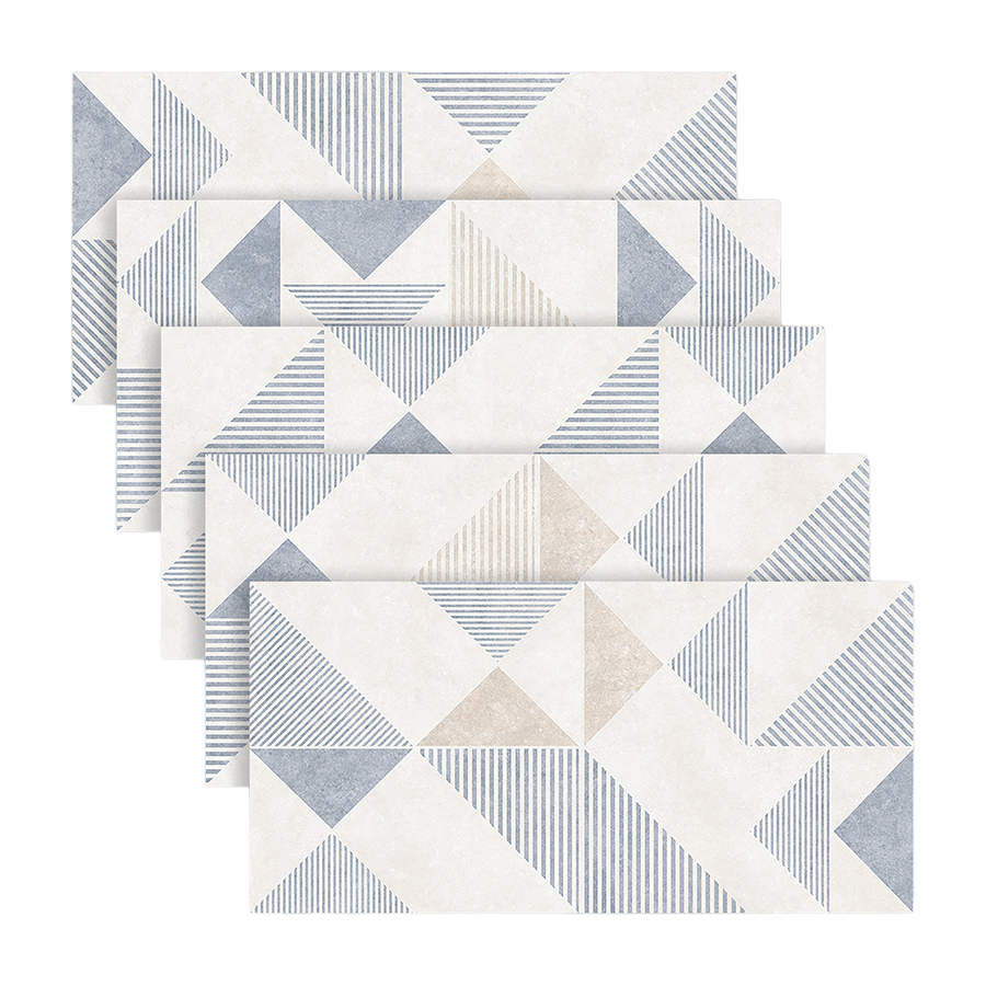 Riley Wall Tile M15x30 | Blue Design MIX Matt
