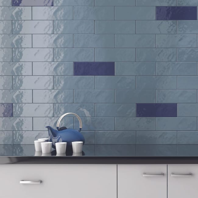 Emotion Wall Tile M10x30 | Blue 730 Glossy