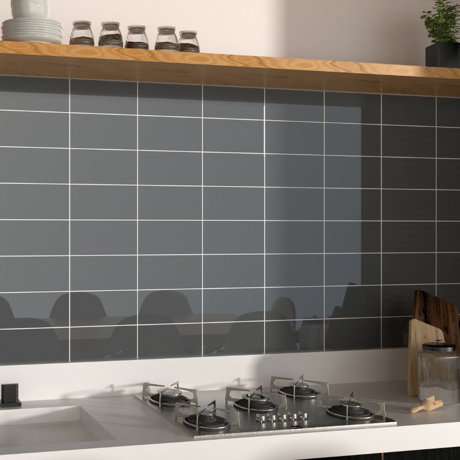 Carrelage Mural Lisse 7,5x15 | Gris 140 Brillant