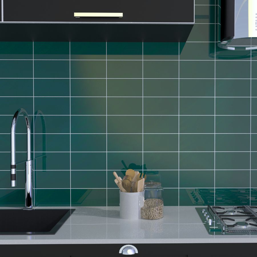 Azulejo Liso 7,5x15 | Verde Folha 3500 Brilhante