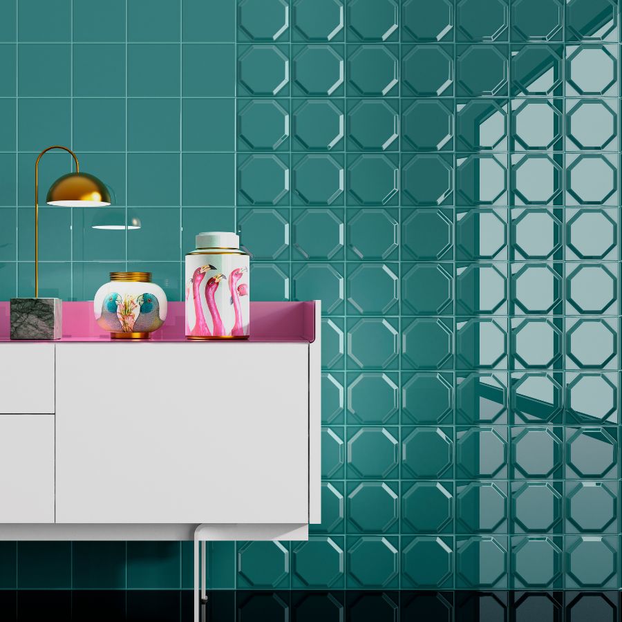 Carrelage Mural Octagon 15x15 | Vert 800 Brillant