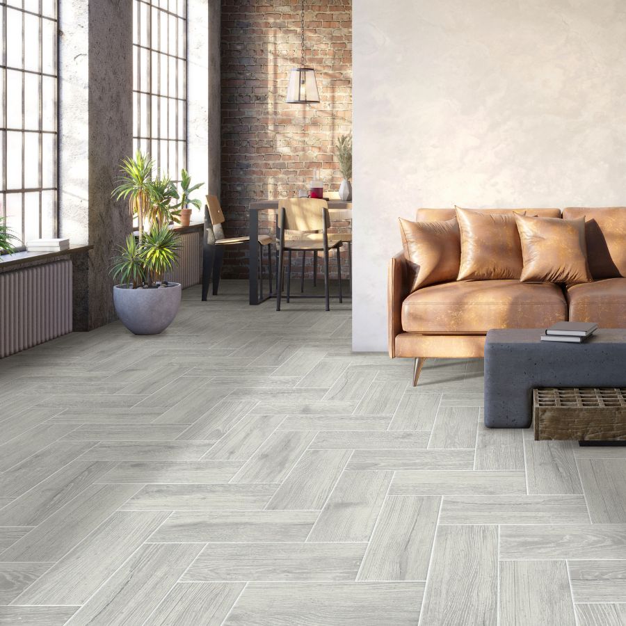 Alfena Floor Tile 19x48 | MIX Grey Matt