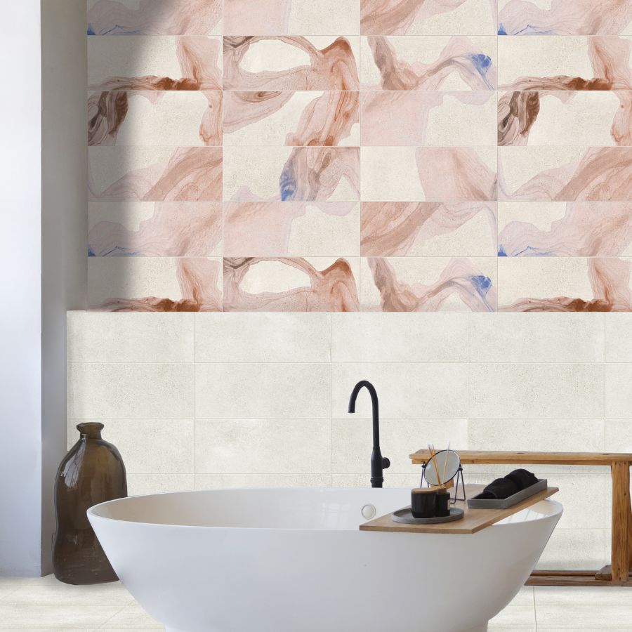 Carrelage Mural Aurora 20x50 | Rose Brillant