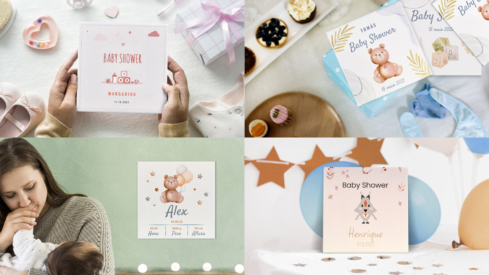 Azulejo cerâmica decorativo Baby Shower