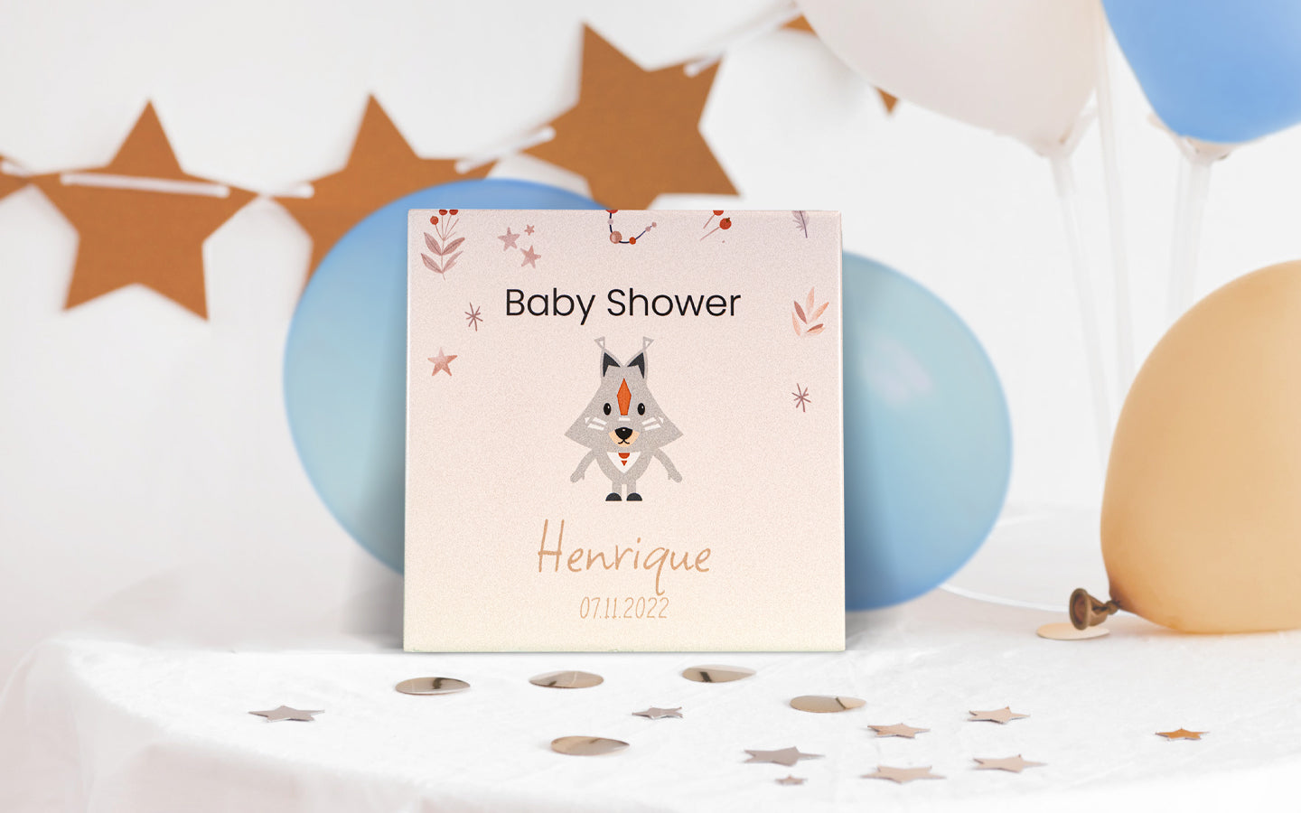 Azulejo cerâmica decorativo Baby Shower