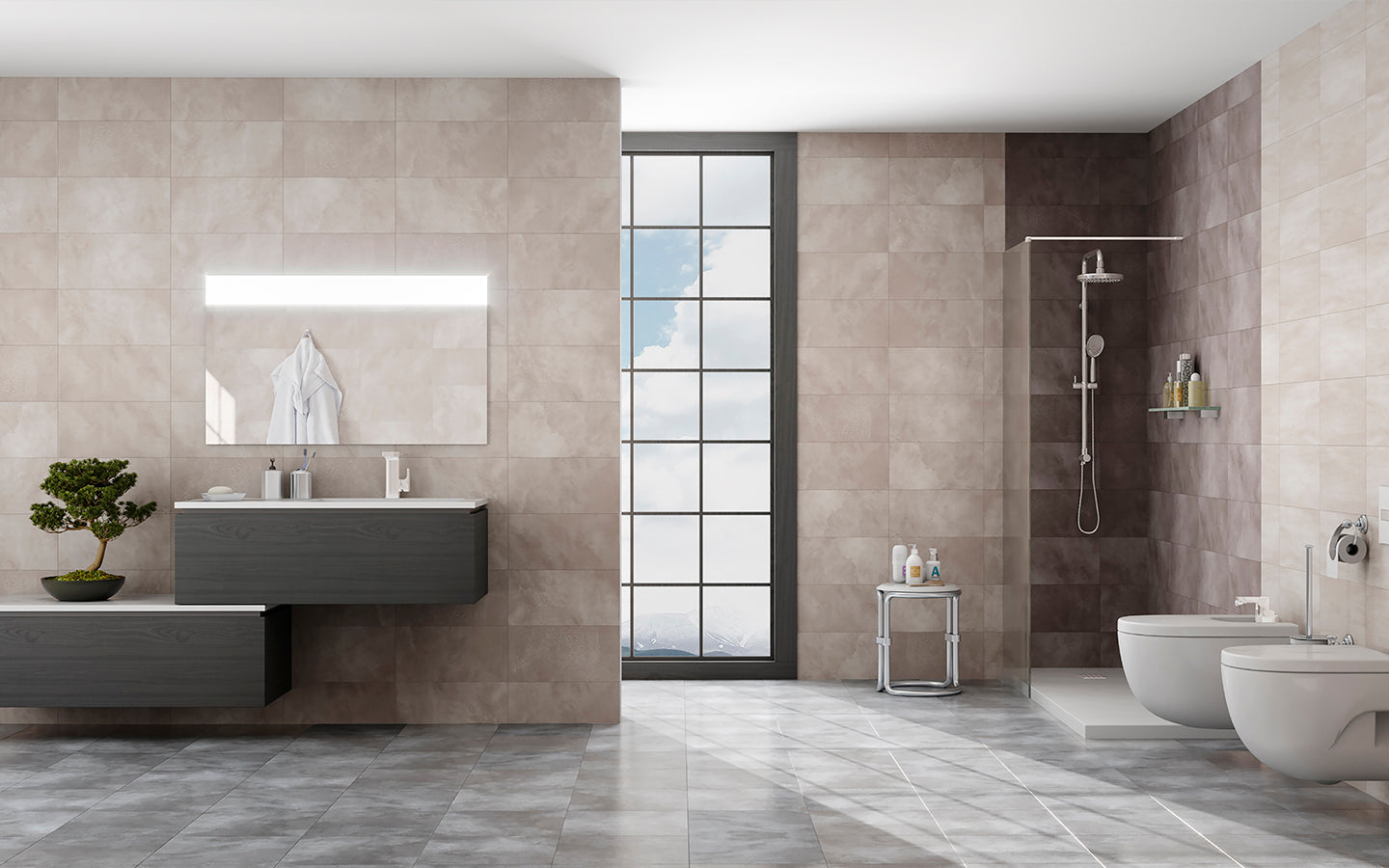 Buxiel Wall Tile 25x40 | Mud MIX Matt