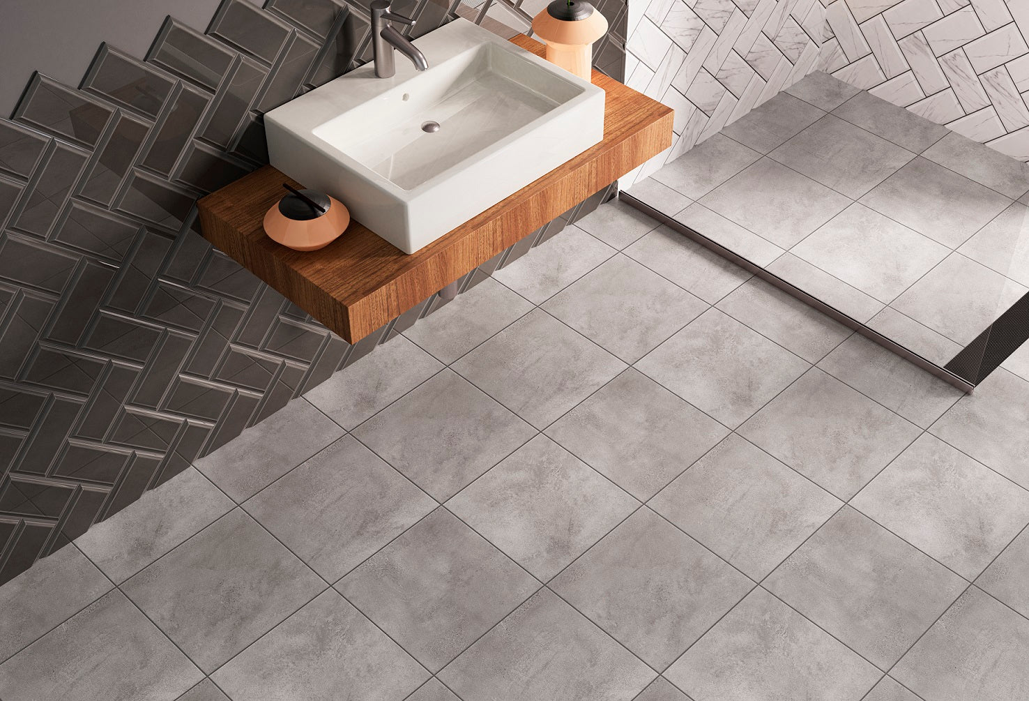 Carrelage Sol Buxiel 33,5x33,5 | Gris MIX Mat