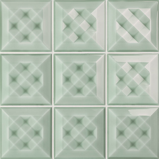 Azulejos de aspeto artesanal em cerâmica da Ceragni - coleção Cubo 15x15
