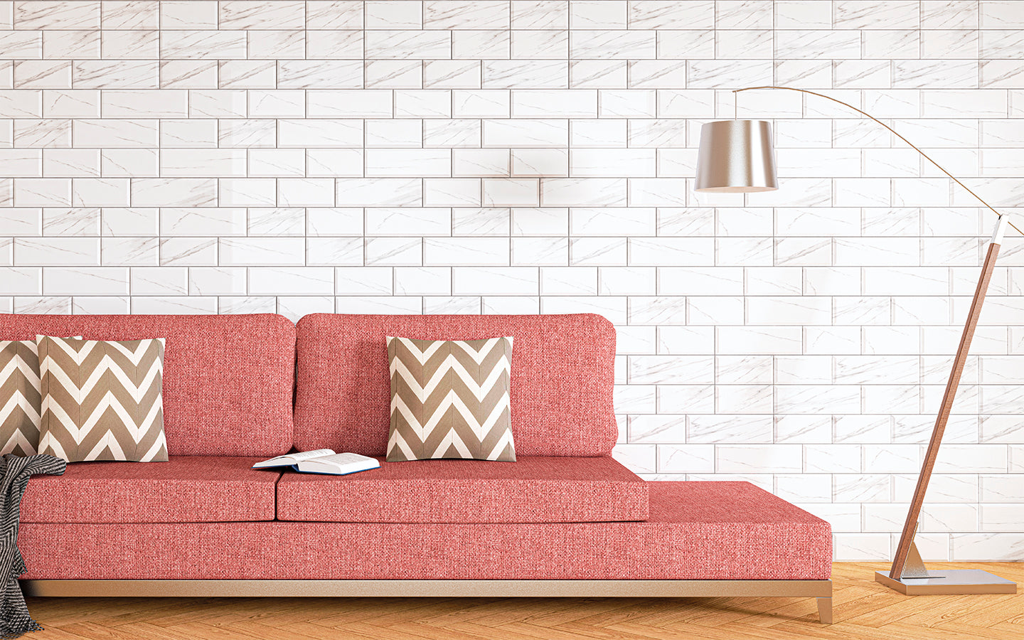 Carrara Bevelled Wall Tile M10x30 | Design MIX