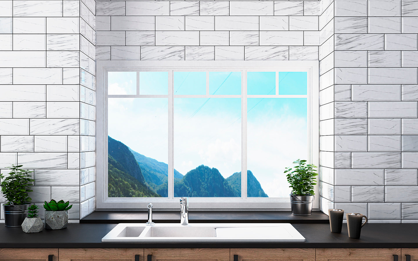 Carrara Bevelled Wall Tile M10x30 | Design MIX