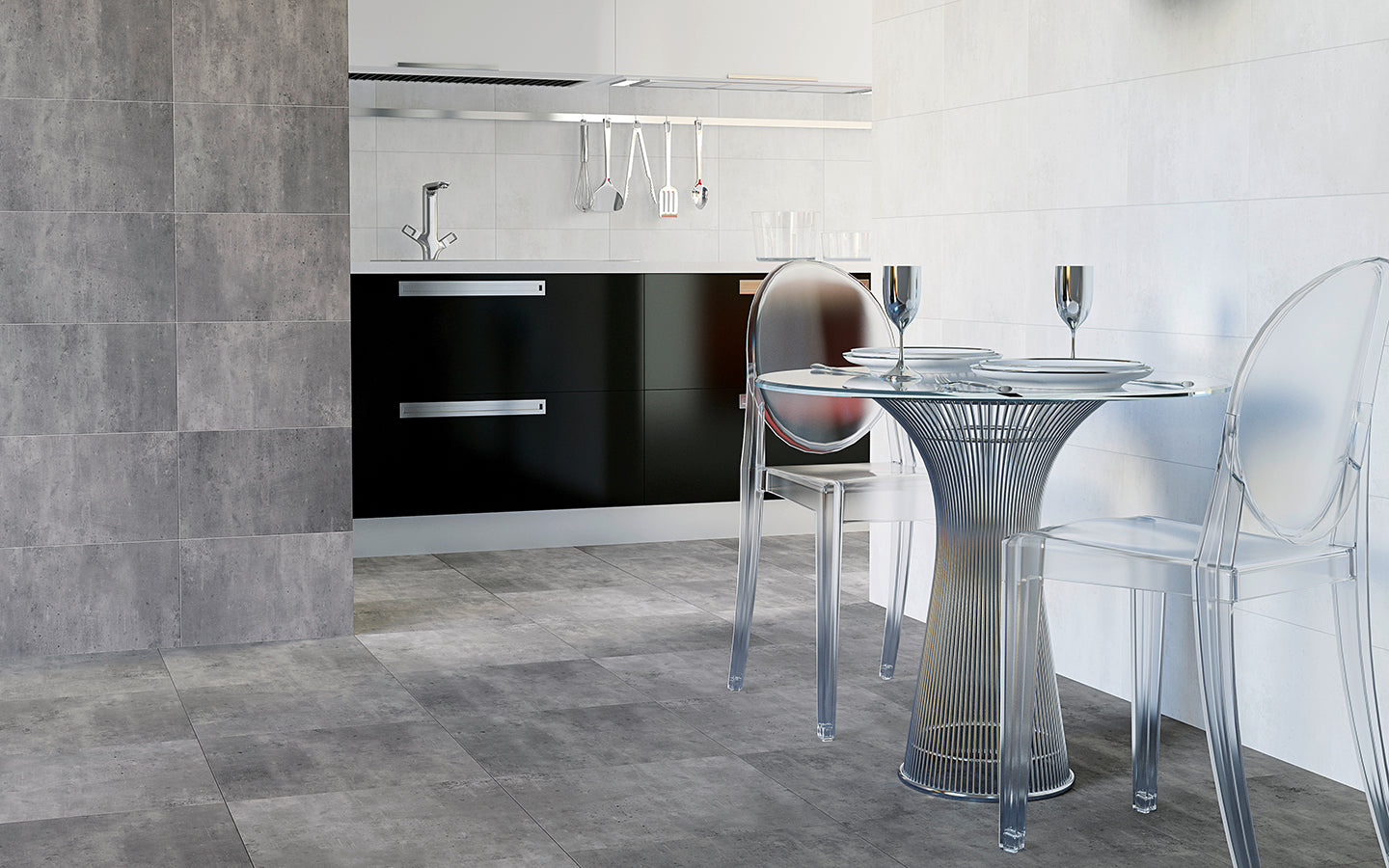 Cimento Wall Tile 25x40 | Anthracite MIX Matt