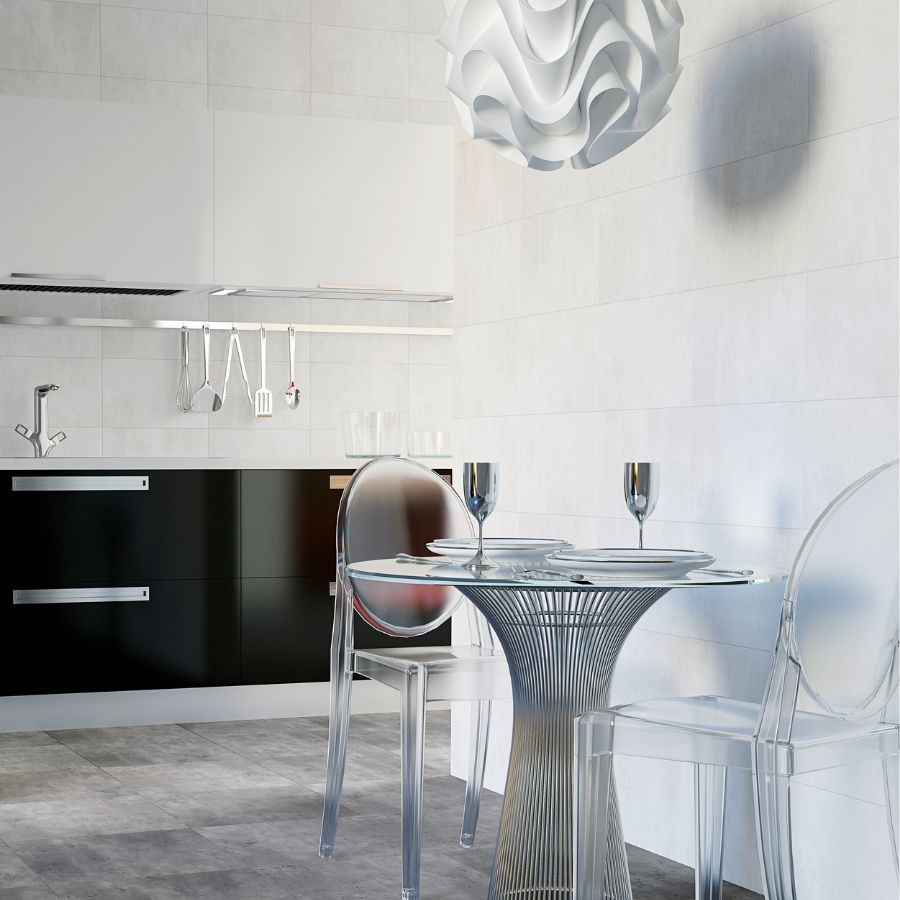 Cimento Wall Tile 25x40 | White MIX Matt