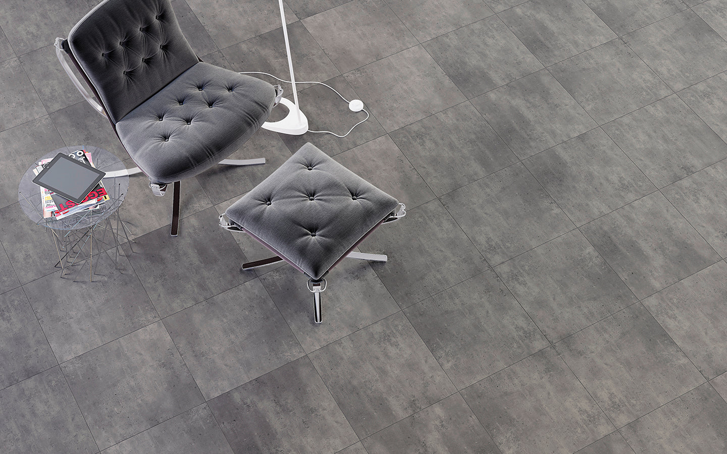 Pavimento Cimento 33,5x33,5 | Antracite MIX Mate