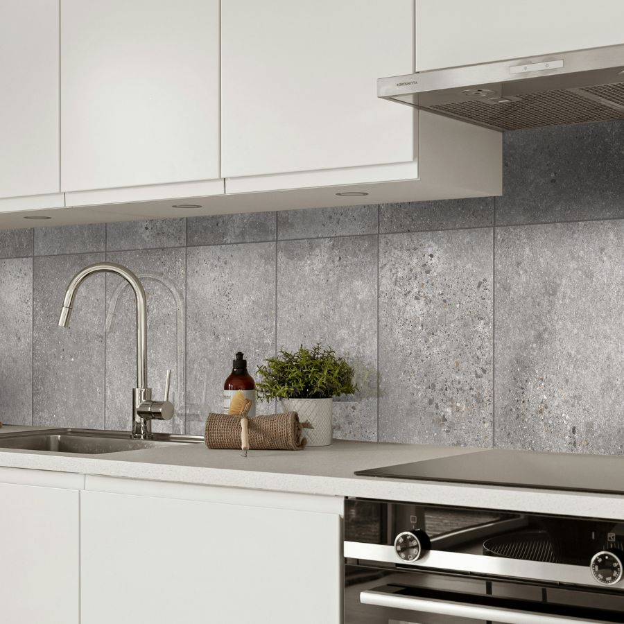 Carrelage Mural Concrete 25x40 | Anthracite MIX Brillant