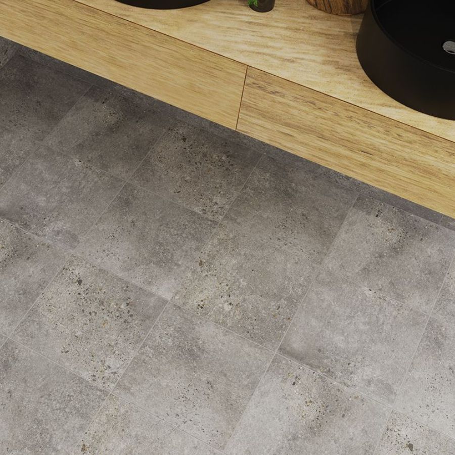 Concrete Floor Tile 33,5x33,5 | Grey MIX Matt
