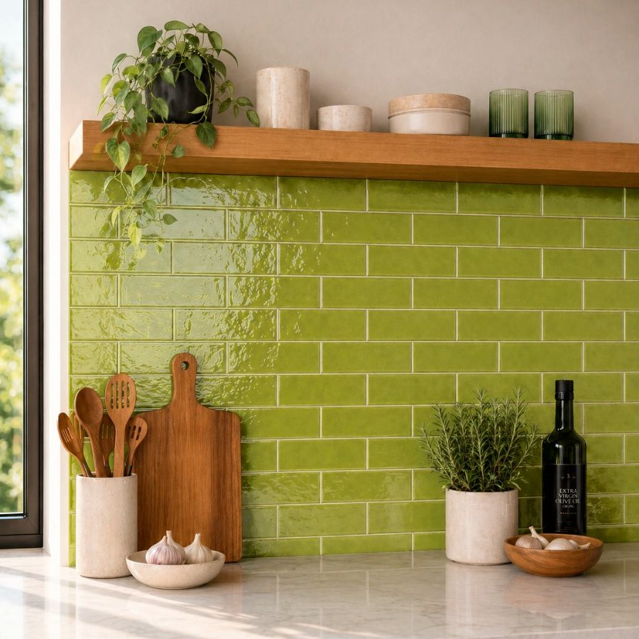 Carrelage Mural Emotion M10x30 | Vert 820 Brillant
