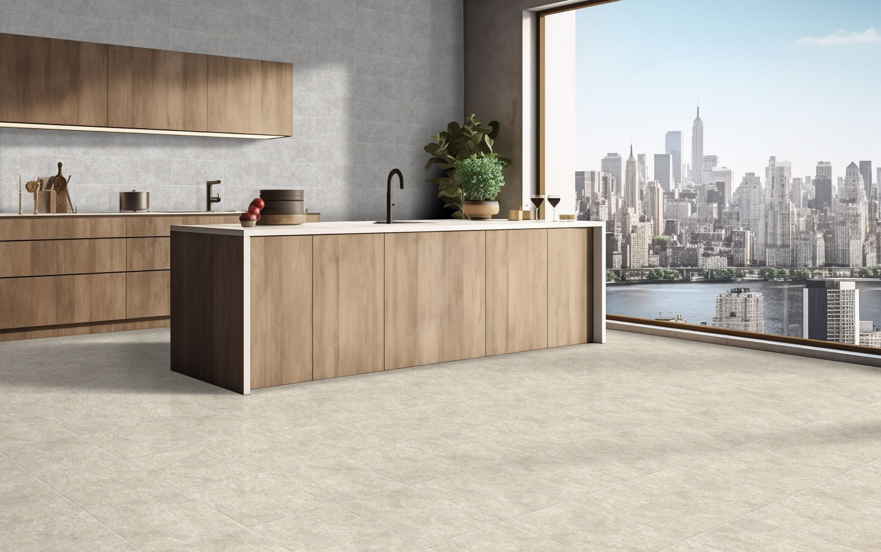 Flay Floor Tile 33,5x33,5 | Taupe MIX Matt