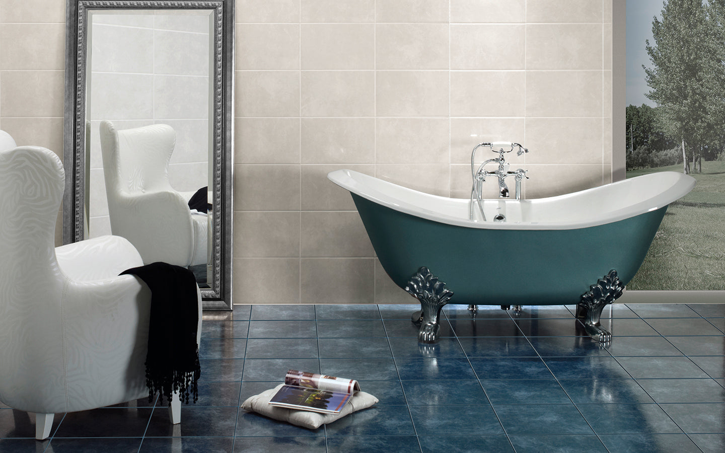 Azulejo Génova 25x40 | Cinza MIX Brilhante