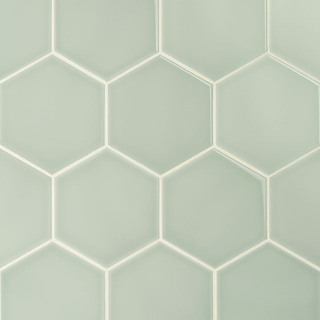 Azulejos de aspeto artesanal em cerâmica da Ceragni - coleção Hexágono