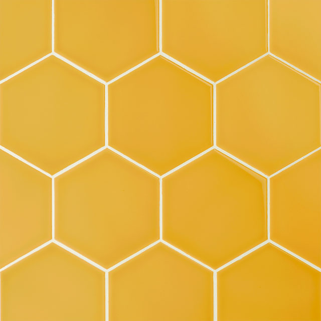 Azulejos de aspeto artesanal em cerâmica da Ceragni - coleção Hexágono