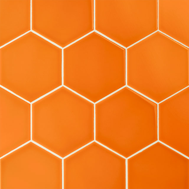 Azulejos de aspeto artesanal em cerâmica da Ceragni - coleção Hexágono