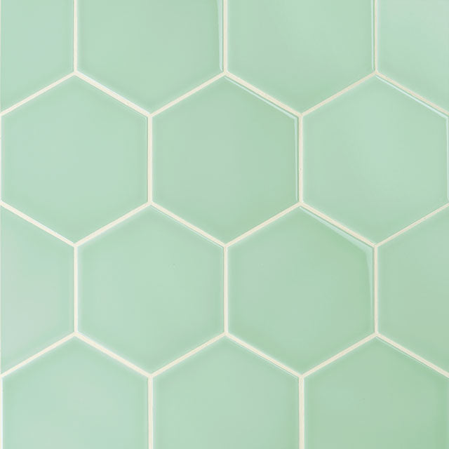 Azulejos de aspeto artesanal em cerâmica da Ceragni - coleção Hexágono