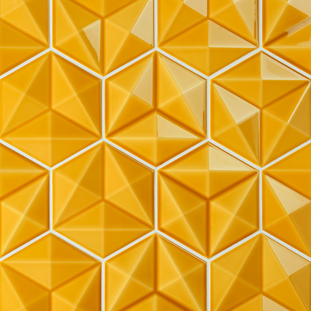 Azulejos de aspeto artesanal em cerâmica da Ceragni - coleção Hexágono