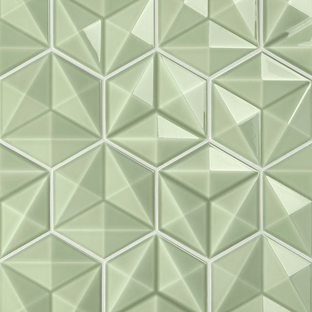 Azulejos de aspeto artesanal em cerâmica da Ceragni - coleção Hexágono