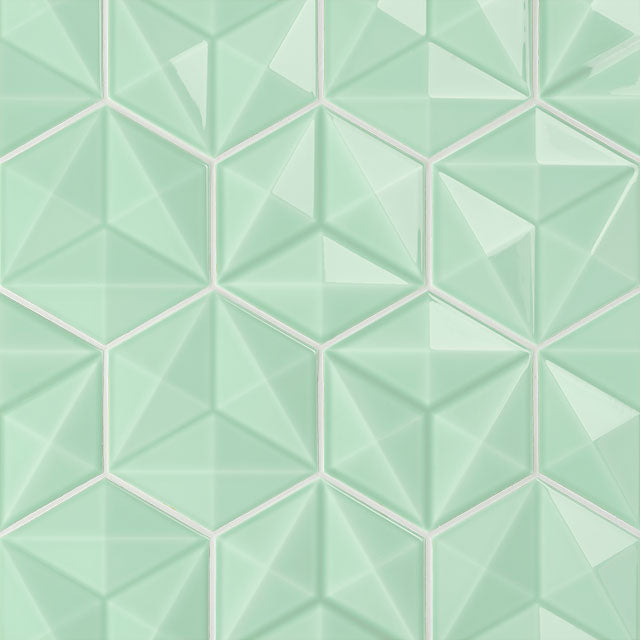 Azulejos de aspeto artesanal em cerâmica da Ceragni - coleção Hexágono