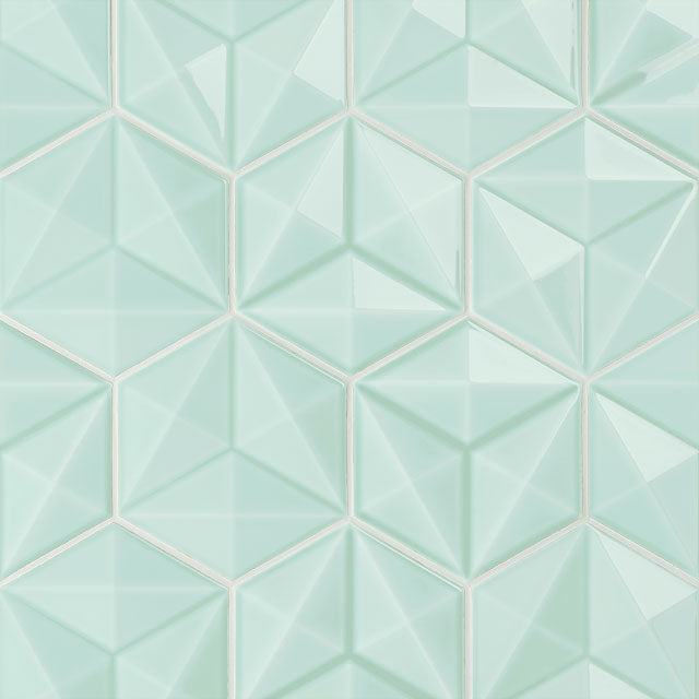 Azulejos de aspeto artesanal em cerâmica da Ceragni - coleção Hexágono