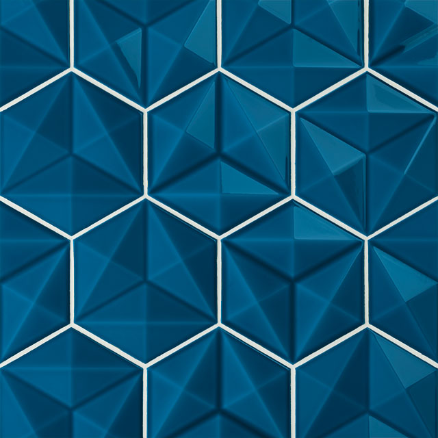 Azulejos de aspeto artesanal em cerâmica da Ceragni - coleção Hexágono
