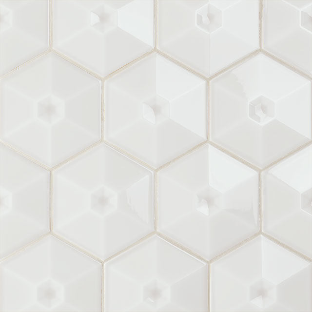 Azulejos de aspeto artesanal em cerâmica da Ceragni - coleção Hexágono