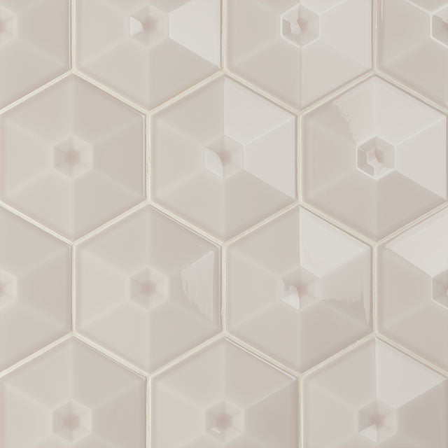 Azulejos de aspeto artesanal em cerâmica da Ceragni - coleção Hexágono