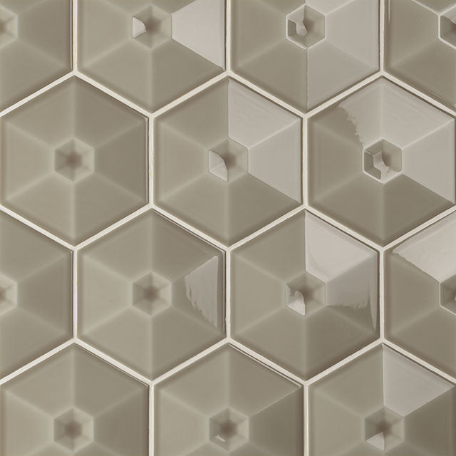 Azulejos de aspeto artesanal em cerâmica da Ceragni - coleção Hexágono