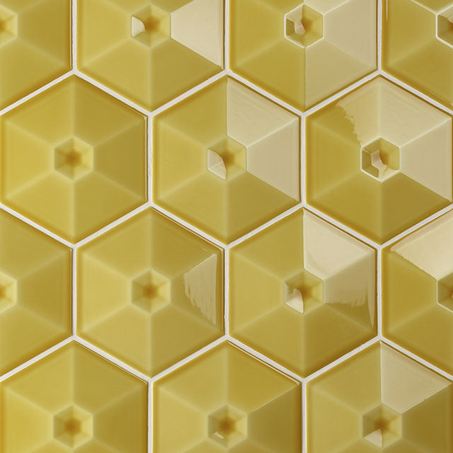 Azulejos de aspeto artesanal em cerâmica da Ceragni - coleção Hexágono