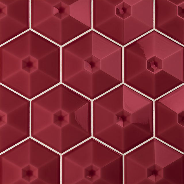 Azulejos de aspeto artesanal em cerâmica da Ceragni - coleção Hexágono