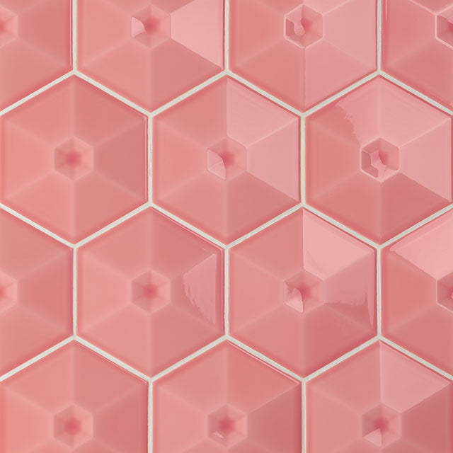 Azulejos de aspeto artesanal em cerâmica da Ceragni - coleção Hexágono
