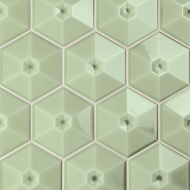 Azulejos de aspeto artesanal em cerâmica da Ceragni - coleção Hexágono