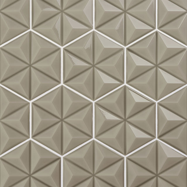 Azulejos de aspeto artesanal em cerâmica da Ceragni - coleção Hexágono