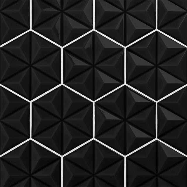 Azulejos de aspeto artesanal em cerâmica da Ceragni - coleção Hexágono