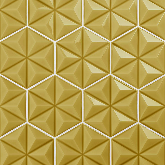 Azulejos de aspeto artesanal em cerâmica da Ceragni - coleção Hexágono